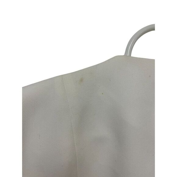 Zara Womens Fitted Blazer XL White Suit Jacket Gold Tone Button 2399/593 NWT - Picture 12 of 16